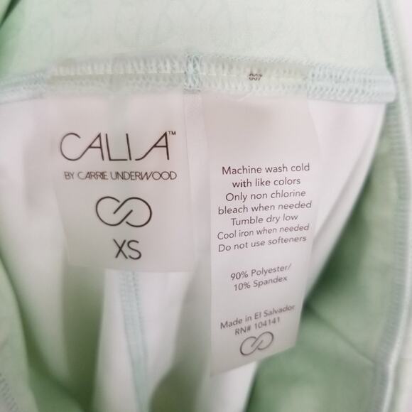 3/$25 Calia Capri Leggings XS Mid Rise Athletic Workout Ombre Mint Green Tan - Picture 11 of 11